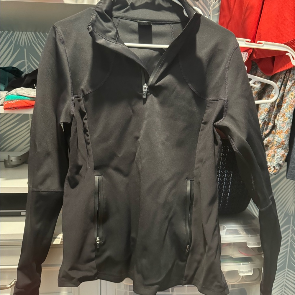 Black Long Sleeve Zyia Quarter Zip Pullover